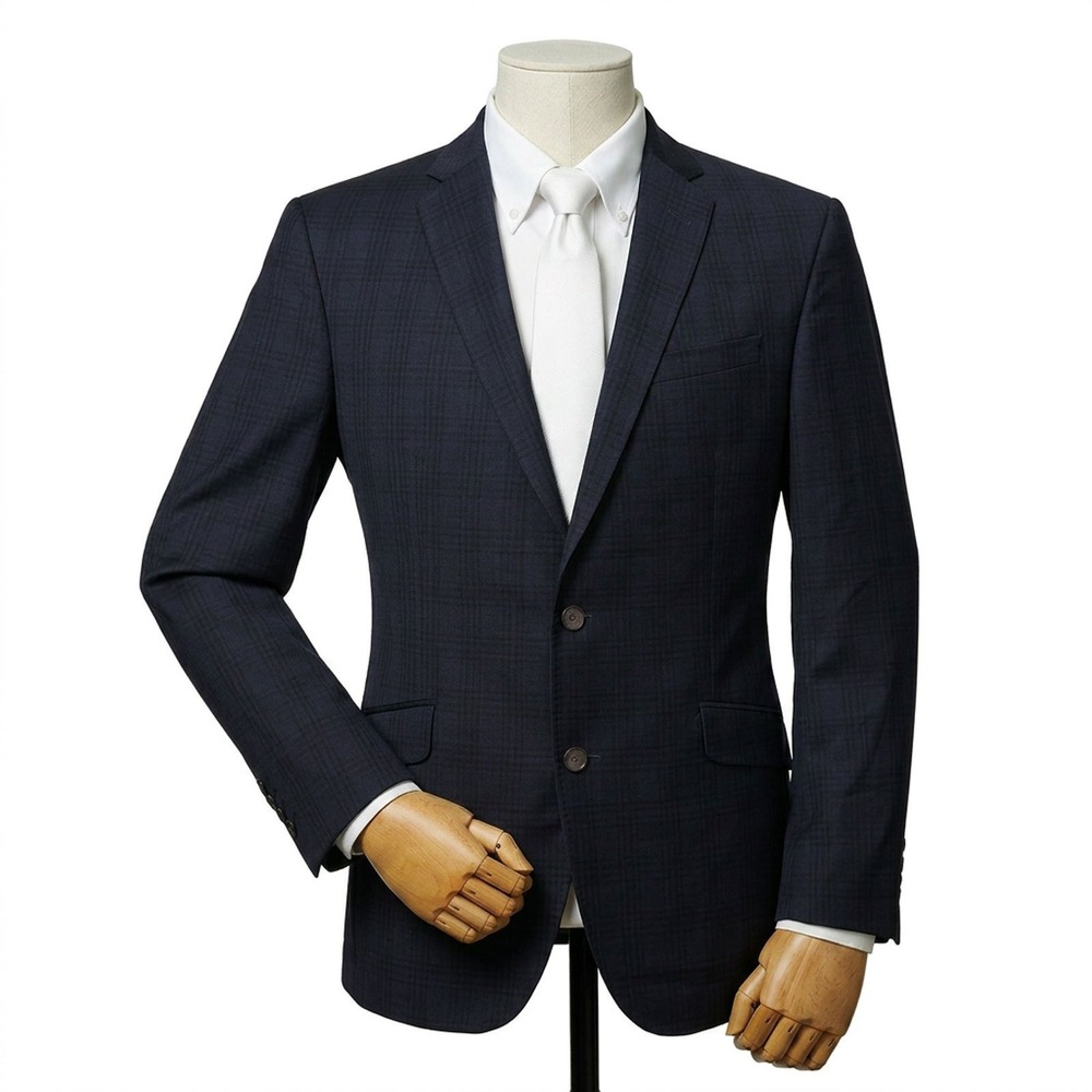 Ted Baker Endurance Jarrett Sport Coat Navy Glen Plaid Wool Blazer Mens Size 44R